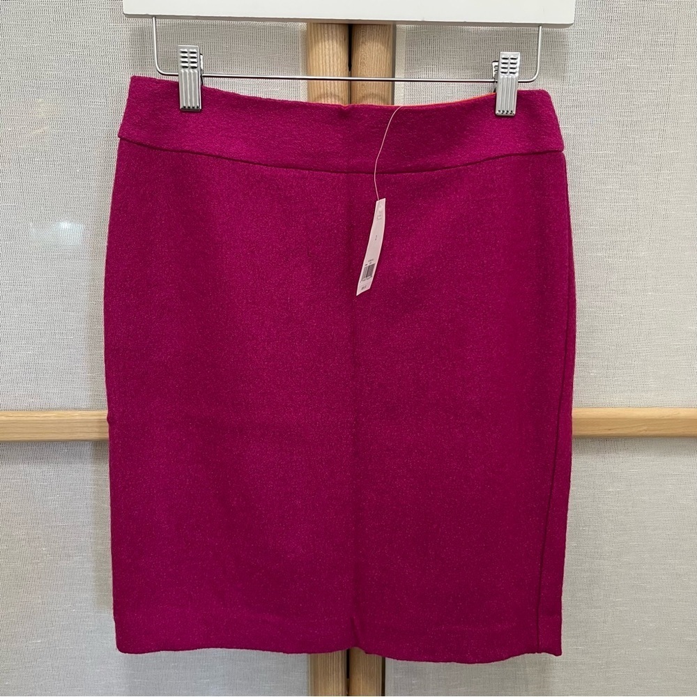 Banana Republic Lined Wool Pencil Skirt Size 2 Fuchsia Pink